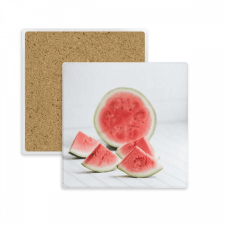 

Fresh Watermelon Summer Fruit Picture Square Coaster Cup Mat Mug Subplate Holder Insulation Stone
