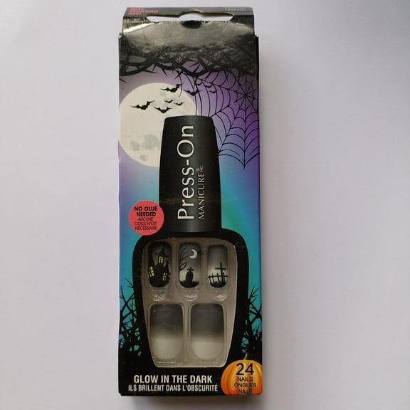 Kiss Nails Press On Manicure False Nails Glow in the Dark Candy Apple