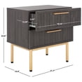 thumbnail image 3 of SAFAVIEH Axelle Modern 2 Drawer Nightstand,Distressed Black/Gold, 3 of 14