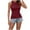 C-Red801, variant on DHFJKG Tank Tops For Women Sleeveless Full Length Ribbed Fitted Workout Crew Neck Basic Cami Shirts Summer Versatile Top