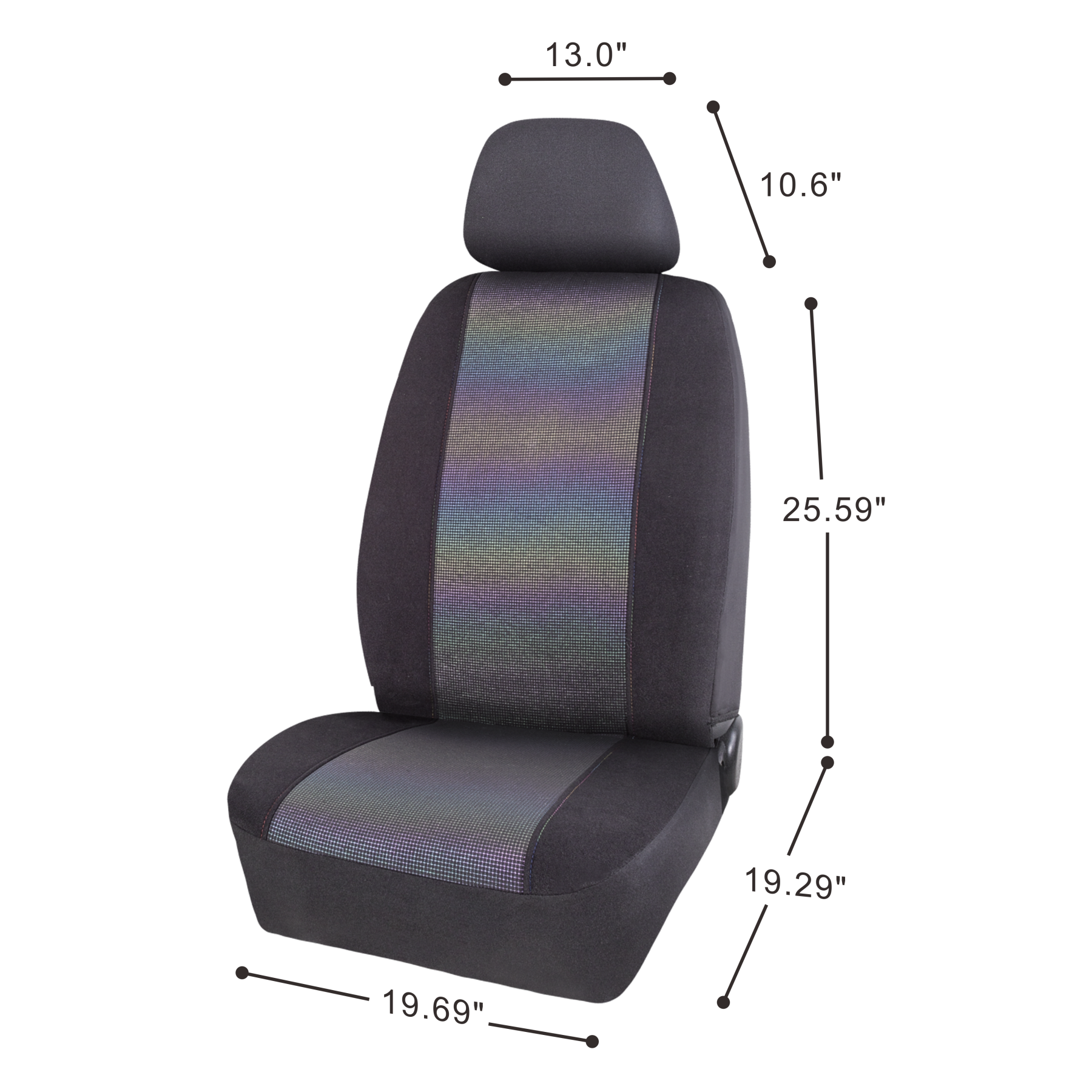 Auto Drive Piece Seat Cover Kit Metallic Rainbow Polyester Colorful,  Universal Fit, 1903SC76