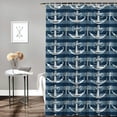 thumbnail image 2 of Orinice  Nautical Shower Curtain, Anchor Pattern Marine Themed Symmetric Adventure Cottage Ship Boat Motif, Cloth Fabric Bathroom Decor Set with Hooks 60x72, 2 of 7