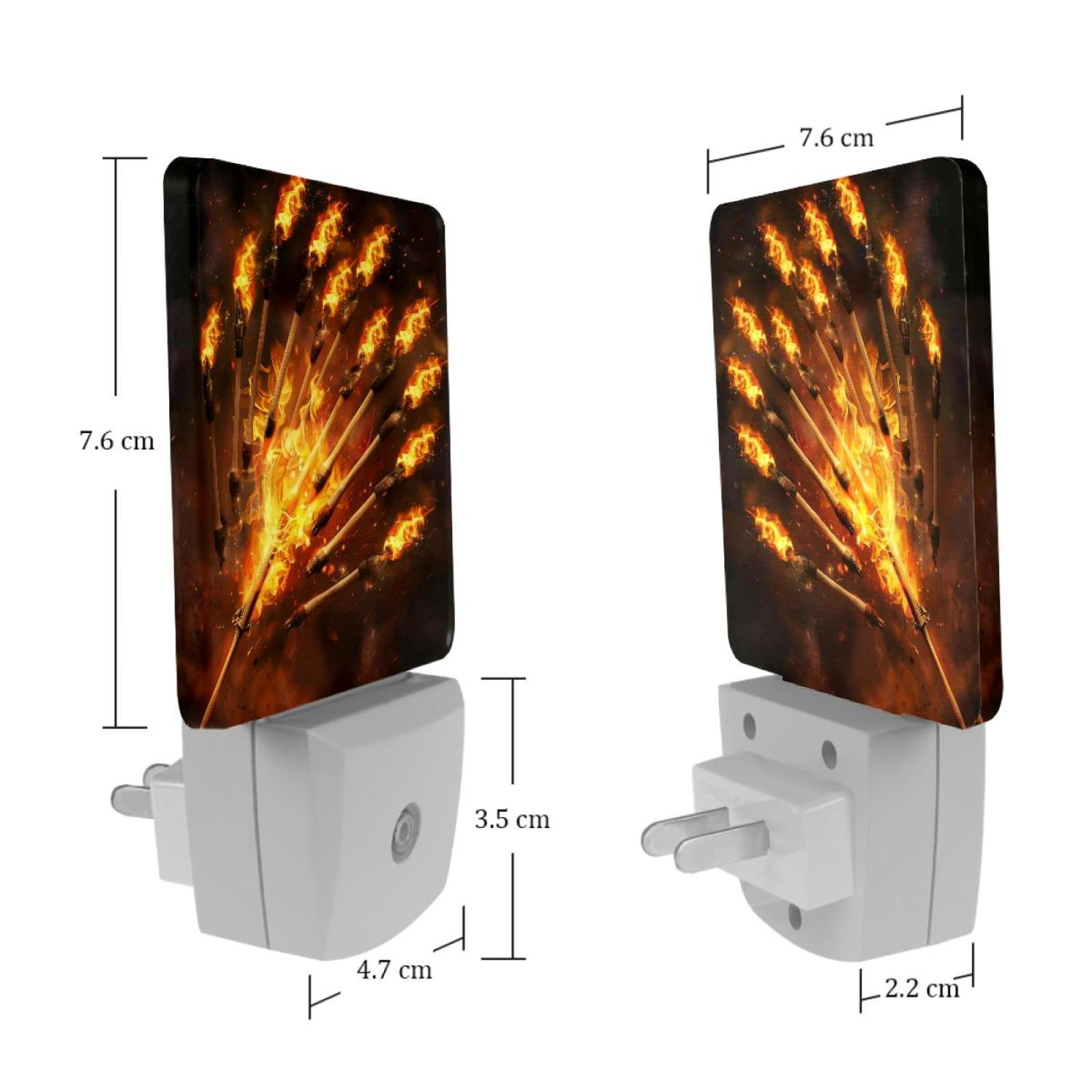 PhooArto Fire and Darts Plug in LED Night Light Auto Sensor Dusk to Dawn Decorative Night for Bedroom, Bathroom, Kitchen, Hallway, Stairs, Baby's Room, Energy Saving