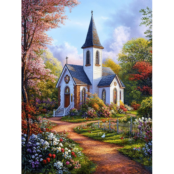 5D Holy Bible Church Diamond Art 12x16 Inch Full Drill Diamond Painting Kits for Adults & Beginners - DIY Art Crafts for Relaxation and Home Wall Decor 2