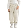 thumbnail image 3 of cfhntfmh Kids Corduroy Pants Casual Baggy Elastic Waisted Pants with Pocket Fall Winter Fashion Outfit (Beige,1-2 Years), 3 of 5