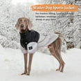 thumbnail image 2 of Dog Coat Reversible Waterproof Reflective Plush Jacket with Detachable Harness Design and Folded Fur Collar No Pull No Choke Non-Hairy Cozy Cold Weather Clothes for Medium and Large Dogs, 2 of 8