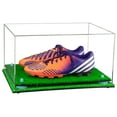 thumbnail image 1 of Clear Acrylic Shoe Pair Display Case for Soccer Cleats Football Cleats with Blue Risers and Turf Base (A026-BLR), 1 of 2