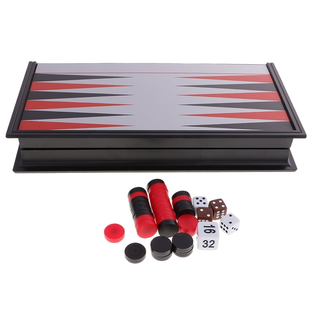 Milaget Plastic Folding Backgammon Board Checkers Chess game Kids Adult Party