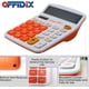 thumbnail image 3 of Calculadora de escritorio OFFIDIX, energía solar, batería, portátil, 12 dígitos, pantalla LCD grande, calculadora de mano diaria y oficina (naranja), 3 of 3