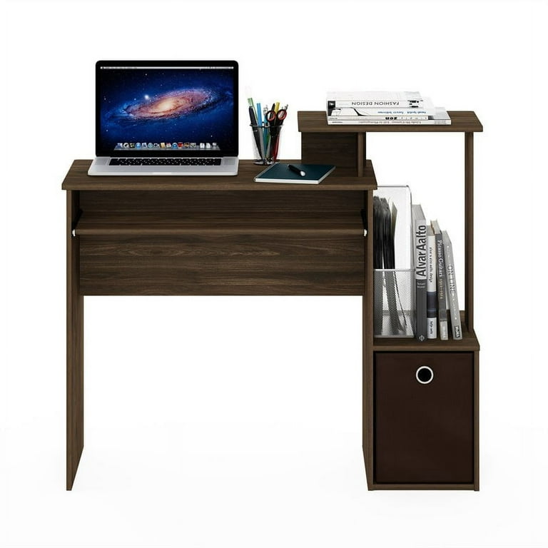 Furinno Econ Multipurpose Home Office Computer Writing Desk w Bin Sonoma Oak Multiple Colors