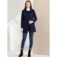 thumbnail image 3 of Abrigo Largo De Invierno Con Cuello Peter Pan Y Doble Botonadura Para Mujer Azul marino XS, 3 of 7