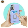 thumbnail image 4 of Xpression Case for Apple iPhone 13 Pro Max (6.7") Wallet Credit Card Slot Holder with Metal Ring Kickstand Shock Hybrid Dual Layer Stand Phone Cover [Purple], 4 of 9