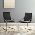 thumbnail image 7 of Modway Pitch 20.5" Velvet Dining Arm Chair in Gold and Black (Set of 2), 7 of 7