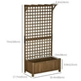 thumbnail image 3 of Outsunny Wood Planter with Trellis Privacy Screen Raised Garden Bed Coffee, 3 of 9