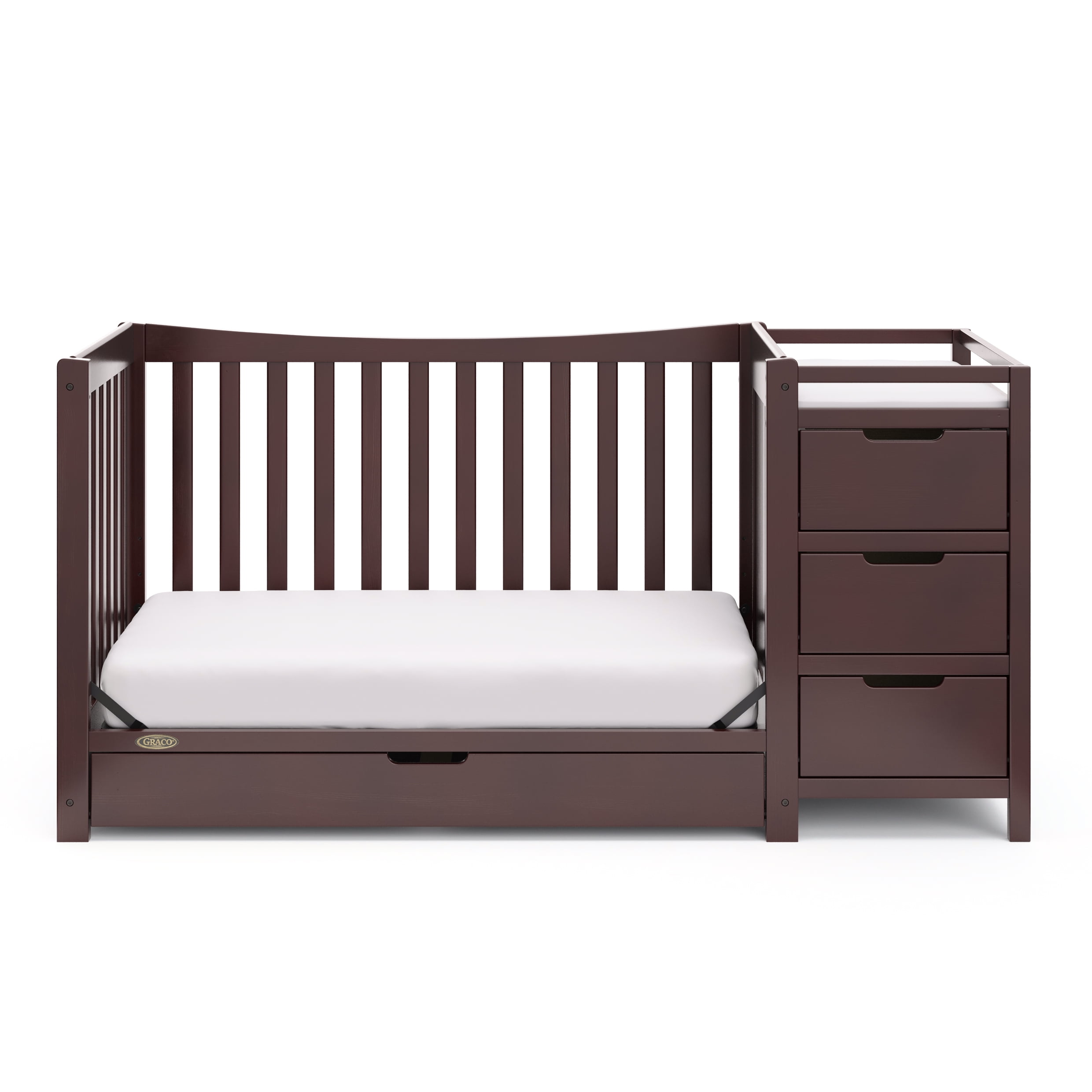 Graco Remi 4-in-1 Convertible Baby Crib and Changer, Espresso