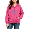 thumbnail image 7 of Vmberlty Kids Zip Up Hoodies Girl's Winter Small Print Fleece Lined Long Sleeve Hooded Zipper Sweatshirt Coats for 5-14 Years, 7 of 7