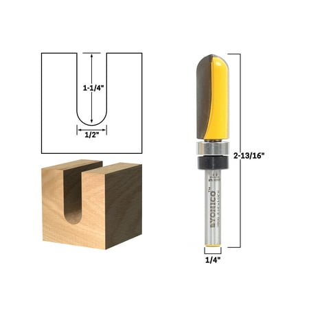 

Yonico 1/2 Diameter Core Box Template Router Bit - 1/4 Shank - 14963q