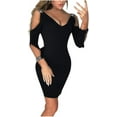 thumbnail image 1 of Robes pour Femmes Promotion Vente Liquidation Robe Mini Sexy Col en V Cocktail, 1 of 5