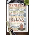 thumbnail image 3 of Great Smoky Mountains, Tennessee, Camping Rules, Rustic (9x12 Wall Art Print, Home Decor), 3 of 3