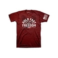 thumbnail image 2 of HOLD FAST Mens Short Sleeve Casual T-Shirt, Freedom Eagle Crest, Peppered Red Heather, SM, 2 of 5