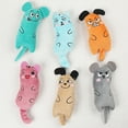thumbnail image 4 of 4 piezas de juguete de hierba gatera para interiores, juguete de ratón para gatos, juguete para masticar molares para gatos, juguete de peluche, 4 of 5