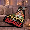 thumbnail image 6 of Cheerful Beagle Santa Hat Christmas Lights Holiday Present, Playful Pet Portrait Pattern, Warm Flannel Blanket for Living Room and Reading Nook, Dog Lovers Christmas Gift, Pet Lover Home Decor, 6 of 9