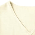thumbnail image 7 of TKLPEHG Womens 3/4 Sleeve Tops Linen Shirts V Neck Three Quarter Sleeve Casual Loose Fit Blouses Boho Fashion Tops (Yellow,XXL), 7 of 7