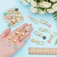 thumbnail image 3 of PH 20pcs Flower Keychains 10 Colors Floral Key Chains Cute Enamel Charm Bling Purses Keyrings Handbag Charms with Swivel Clasps for Women Gifts Backpack Car Keys Wallet Bag Accessories for DIY, 3 of 5