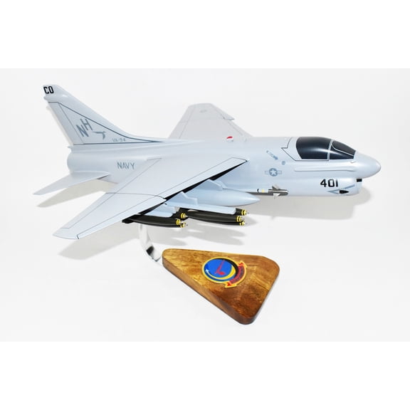 VA-94 Shrikes 1987 A-7E Corsair II Model, LTV, 1/31 Mahogany Scale Model, Navy