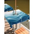 thumbnail image 2 of Outdoor Tablecloth with Umbrella Hole for Patio/Picnic/Party/Camping, Teal Blue Ombre Waterproof Table Cloth Square Cover Washable, Summer Beach Ocean Waves Coastal (54"x 54"), 2 of 9