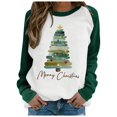 thumbnail image 4 of Fiaer Women Sweatshirts Christmas Plus Size Long Sleeve Pullovers Crew Neck Funny Graphic Loose Fit Casual Trendy Tops Green XXL, 4 of 5