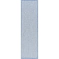 thumbnail image 3 of 2x8 Water Resistant, Indoor Outdoor Runner Rugs for Patios, Hallway, Entryway, Deck, Porch, Balcony or Kitchen | Outside Area Rug for Patio | Blue, Basketweave | Size: 2'3'' x 7'3'', 3 of 7