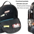 thumbnail image 5 of Lsque Surrealist Cow Pattern Backpack – School Travel Canvas Daypack with Ergonomic Padded Straps, Multiple Compartments & Leather Handle, 5 of 5
