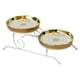 thumbnail image 1 of Bandeja para servir de 2 niveles para bodas, postres, galletas, pasteles, dulces, soporte de hierro pluma, 1 of 9