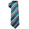 thumbnail image 4 of Set de Corbata Rayada de Seda Barry.Wang en Verde Azulado y Negro 150 cm, 4 of 5