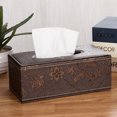 thumbnail image 3 of Autorización：Caja de pañuelos faciales de cuero PU, cubierta de caja de pañuelos de tamaño estándar con fondo magnético para baño, dormitorio o sala de estar Adepaton 2034980-3, 3 of 8