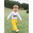 thumbnail image 4 of Tiny Cutey Baby Boy 1st Birthday Outfit Fall Winter Long Sleeve Bodysuit Romper Pants Hat Coming Home Outfit Clothes Set for 12-18 Months, 4 of 8