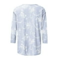 thumbnail image 4 of Womens Tshirts Tops Clearance Women's Fashion Printed T-Shirt 3/4 Sleeves Blouse Crew Neck Casual Tops, 4 of 5
