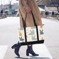 thumbnail image 4 of FORMRS Canvas Laptop Tote Bag for Women with 15.6" Computer Compartments Shoulder Handbag, Whimsical Rabbits, 4 of 7