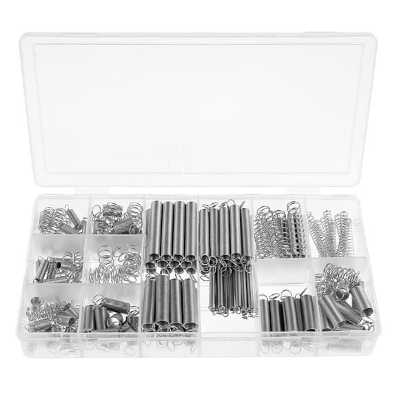 200 Pcs Spring Assortment Kit 20 Different Sizes 4 mm to 9 mm Galvanized Steel Extension and Compression Spring Kit for Automotive Repair and Maintenance