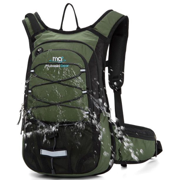 Mochila de Hidratación Mubasel Gear 15L con Bolsa de Agua 2L Oliva