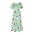 thumbnail image 3 of Summer Fashion Maxi Dress for Women 2024 Short Sleeve Round-Neck Plus Size Loose Bohemian Flower Printed Beach Long Dress Gift for Women 50% off Clearance!, 3 of 4