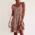 thumbnail image 2 of IROINNID Sundress For Women Casual Sleeveless Ruffle Floral Printing Beach Mini Sling Dress V-Neck Short Dress, 2 of 5