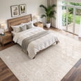 thumbnail image 4 of Roxstand 8x10 Area Rugs for Living Room, Stain Resistant Floral Vintage Washable Rugs, Non-Slip Thin Farmhouse Beige Rugs(8'x10', Beige), 4 of 11