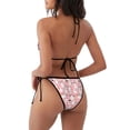 thumbnail image 3 of Ratiio Cute Pink Snowman Cat Pattern Women's Two Piece Bikini Swimsuit - Adjustable Tie Bikini Set Sexy & Comfortable Beach Swimwear, 3 of 7