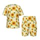 thumbnail image 1 of Balery European-style Pattern Sunflower Conjunto de Pijama Infantil de Manga Corta con Estampado – Ropa de Dormir de Algodón Suave-Medium, 1 of 6