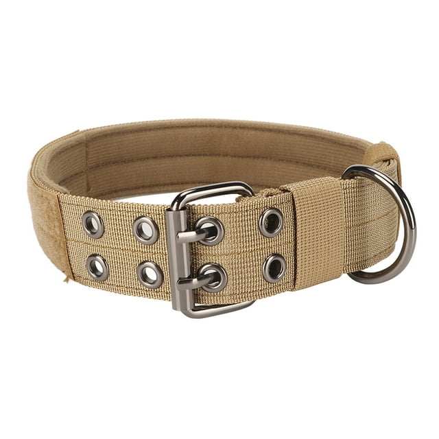 Collar militar para perro, ajustable, de nailon, con hebilla de metal resistente para perros medianos y grandes.