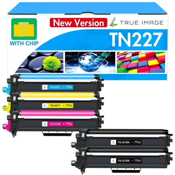 TN227 TN-227BK/C/M/Y High Yield Toner Cartridge: Compatible Replacement for Brother TN227 TN223 TN 227 for HL-L3270CDW MFC-L3770CDW HL-L3290CDW MFC-L3750CDW HL
