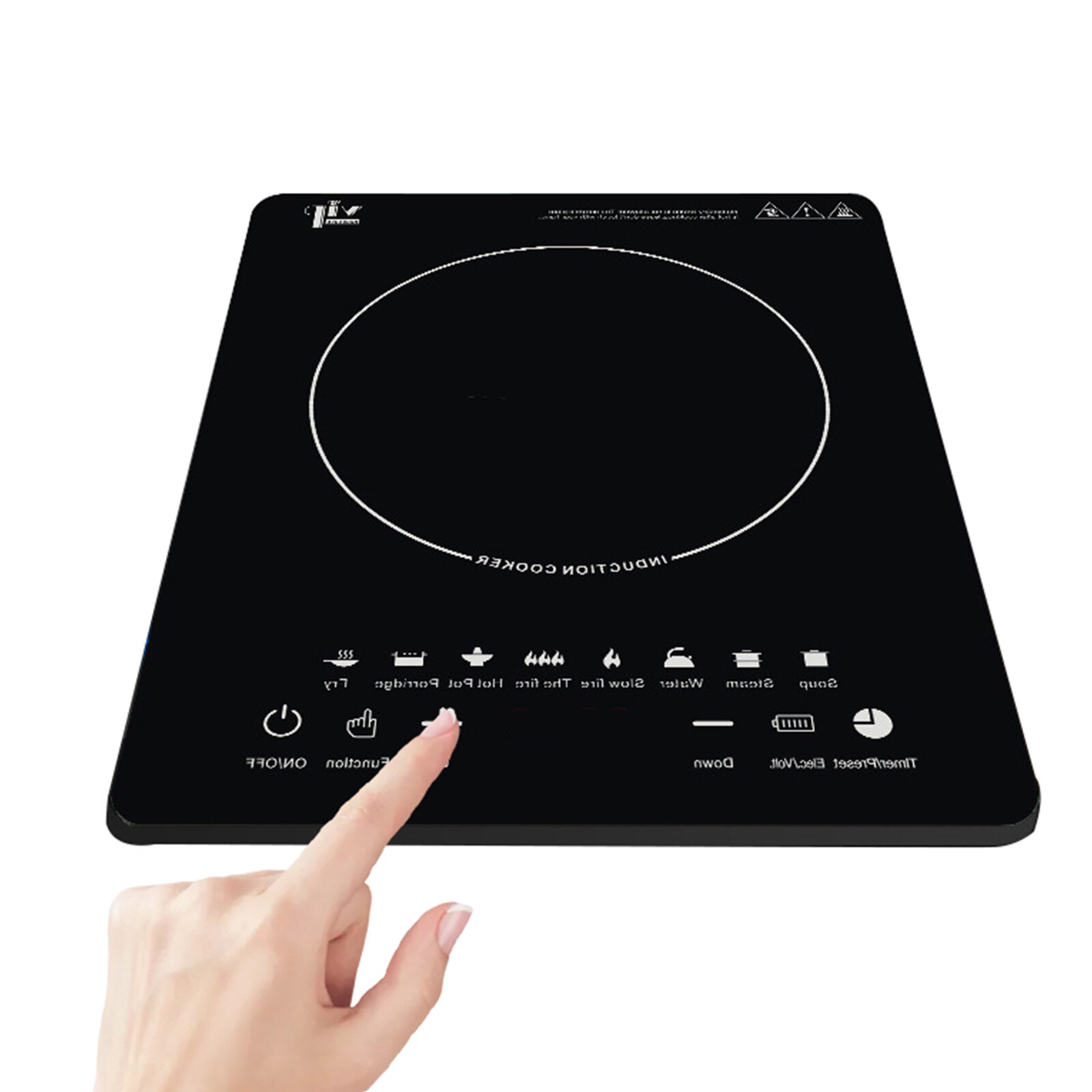 Portable Induction Cooktop Hot Plate Countertop Burner 2200W, 8 Temp Levels, Timer, Auto-Shut-Off, Touch Panel, LED Display, Auto Pot Detection, Child Safety Lock, 8 Preset Programs
