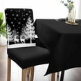 thumbnail image 2 of Chair Covers for Dining Room Set of 6,Christmas Reindeer Tree Silhouette Stretch Seat Protector Removable Washable Chairs Slipcovers for Kitchen Banquet Wedding Hotel,White Snowflake on Black, 2 of 6